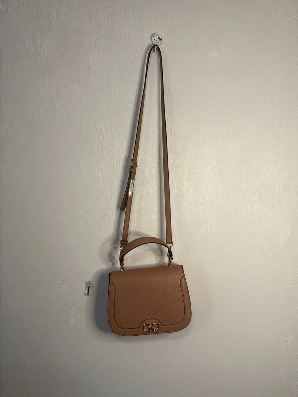 Kate Spade Leather Saddle Crossbody Bag - Tan